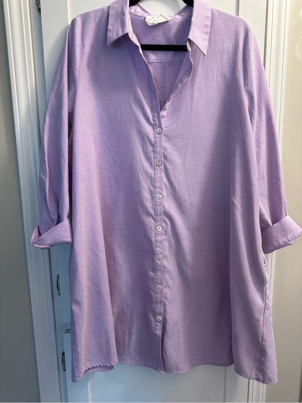 POMANDER PLACE Lavender Oxford Harris Shirt Dress Size XL